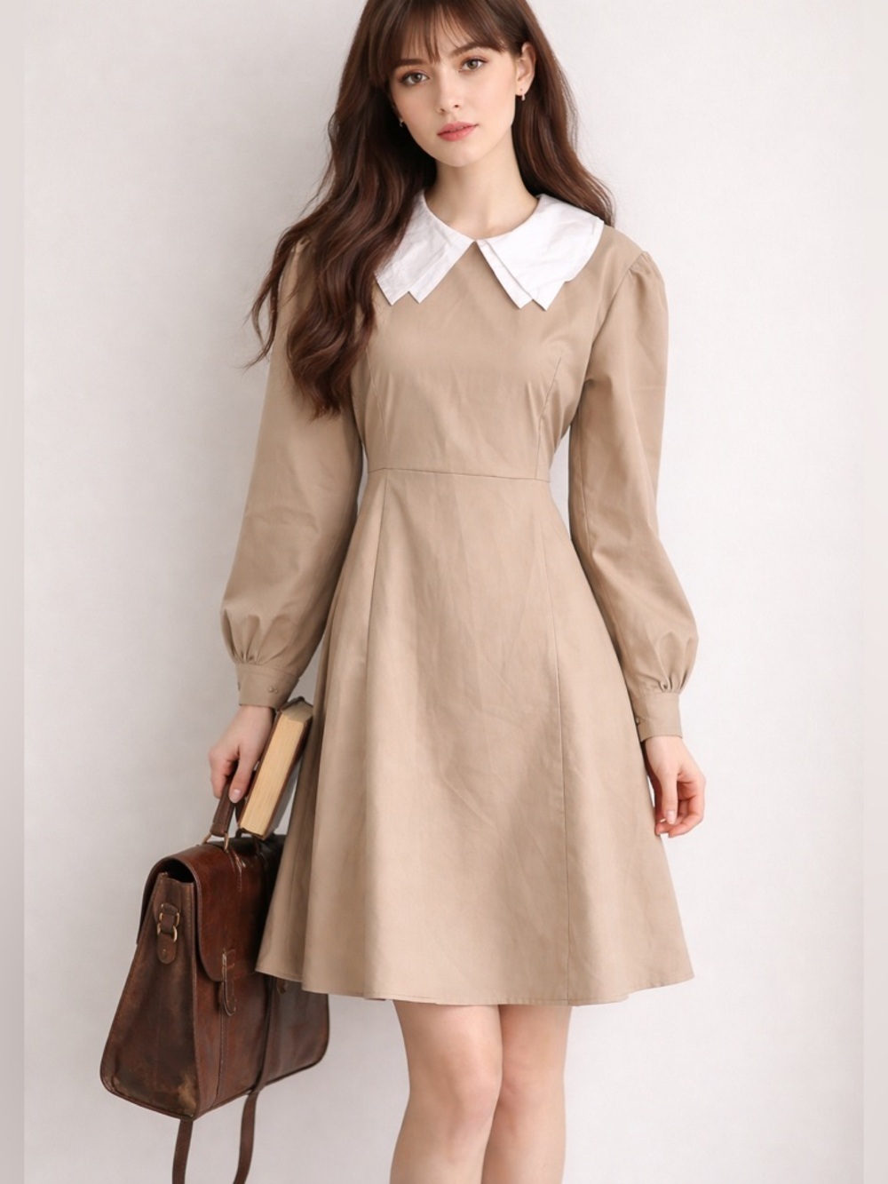 DAZY Peter Pan Collar Puff Sleeve Dress